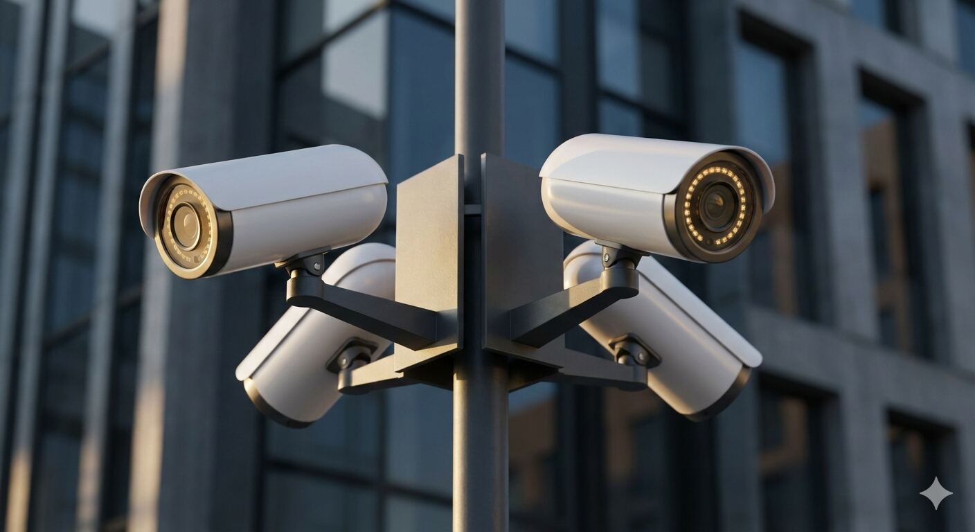CCTV cameras installed on a building